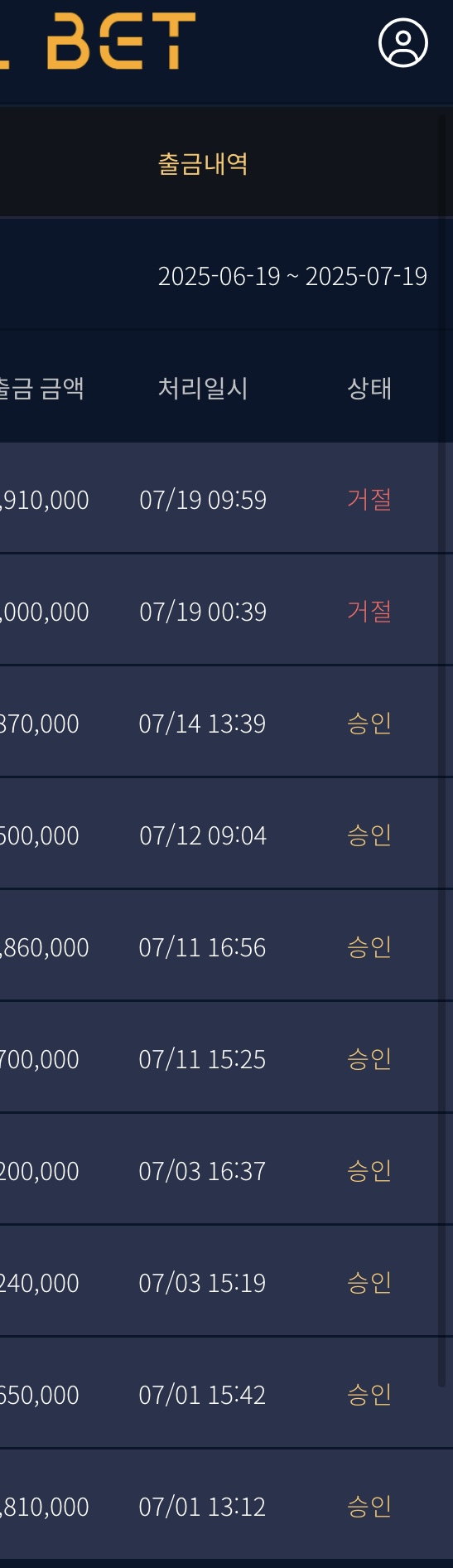 골벳 의심